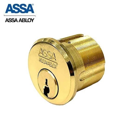 1-1/8 Maximum+ Restricted Mortise Cylinder AR Cam KD Bright Brass